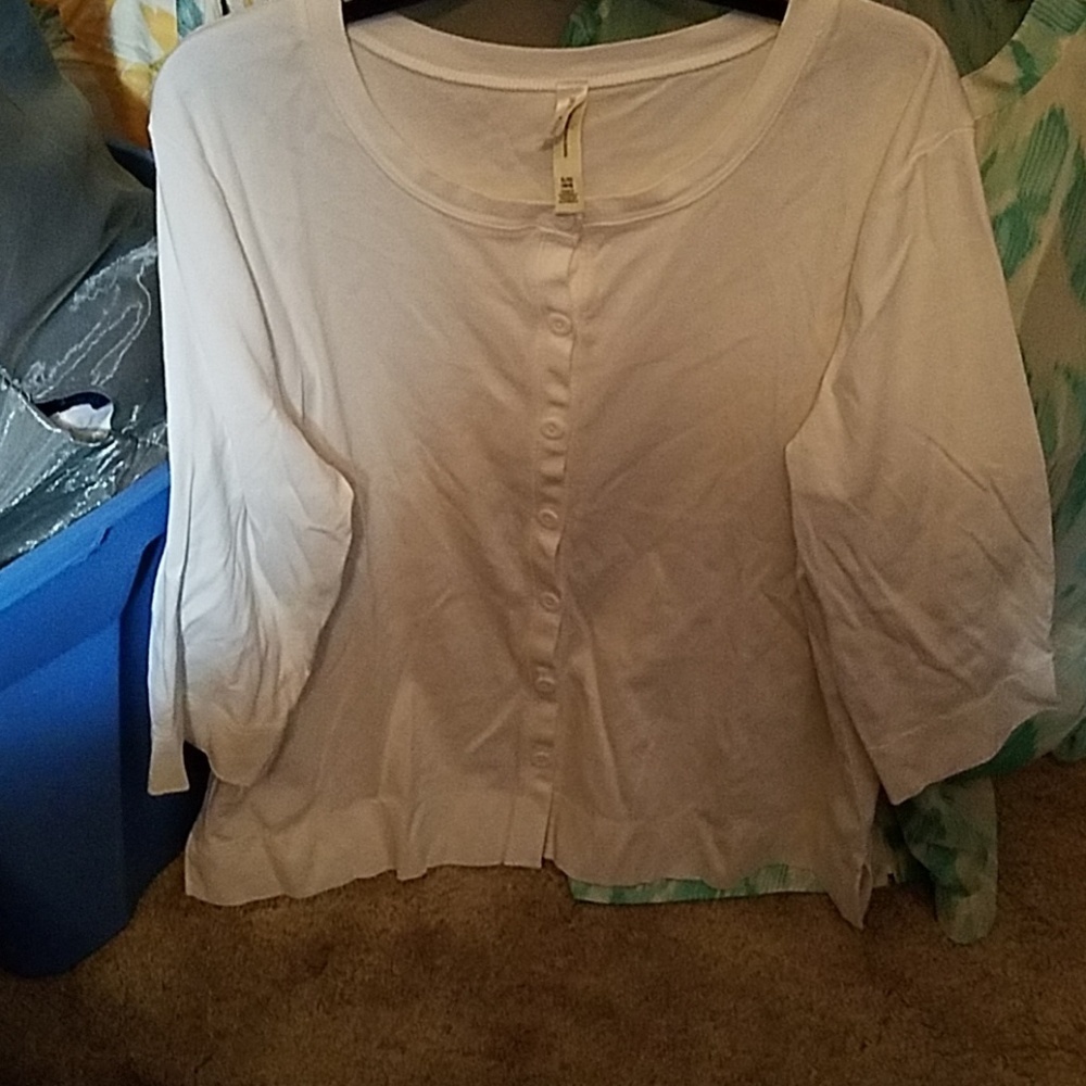 White Stag XL White Cardigan 3/4 sleeve